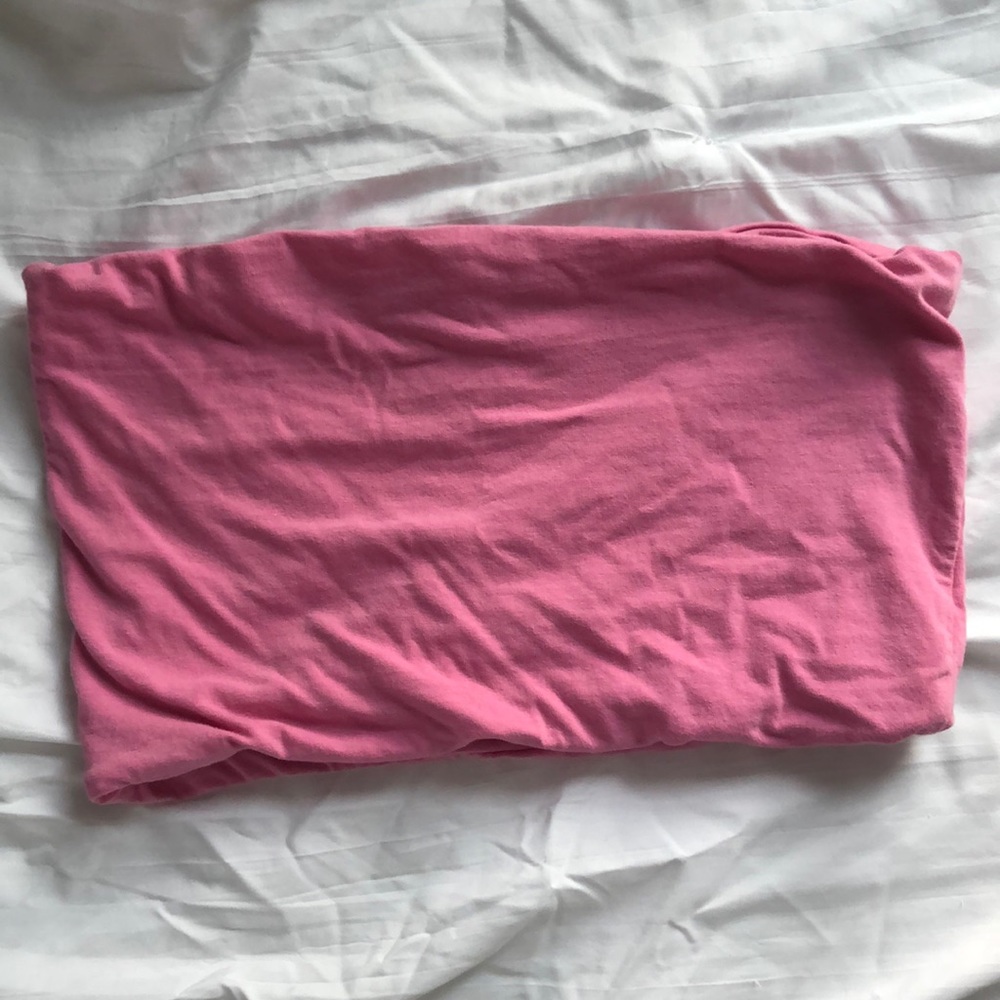 Bright pink tube top